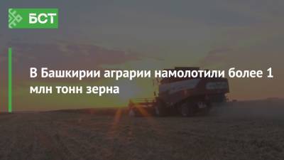 В Башкирии аграрии намолотили более 1 млн тонн зерна