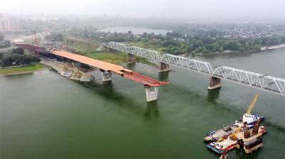 В Новосибирске смонтировали 30% надводной части четвертого моста