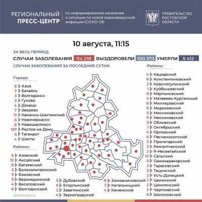 Количество инфицированных COVID-19 на Дону превысило 114 тысяч человек