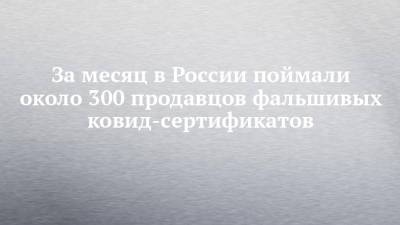 За месяц в России поймали около 300 продавцов фальшивых ковид-сертификатов