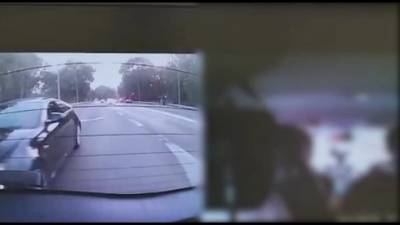 Видео: без прав и на Cadillac - уходил от погони и врезался в машину с детьми