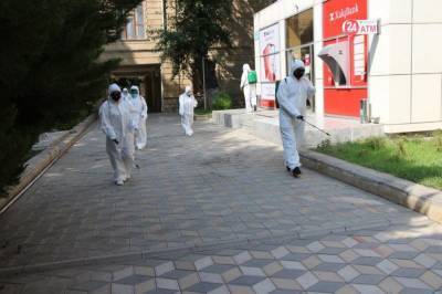 В Евлахе в связи с пандемией проведены работы по дезинфекции (ФОТО)