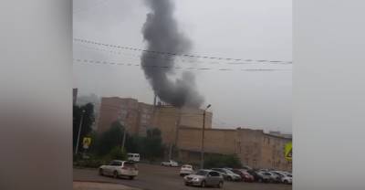 В здании телецентра "Афонтово" в Красноярске вспыхнул пожар