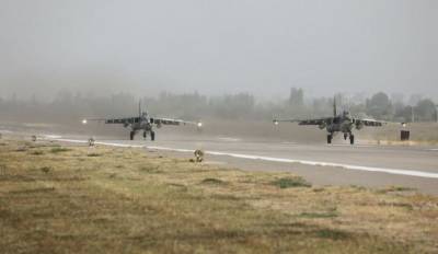 Российские Су-25 обеспечили прикрытие мотострелков на границе с Афганистаном