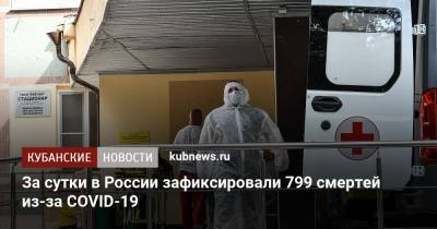За сутки в России зафиксировали 799 смертей из-за COVID-19