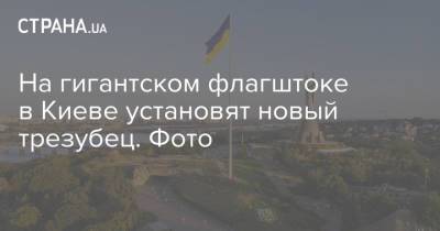 На гигантском флагштоке в Киеве установят новый трезубец. Фото