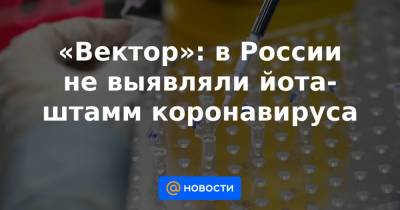 «Вектор»: в России не выявляли йота-штамм коронавируса