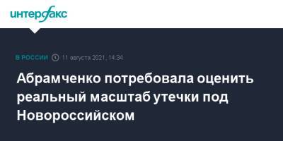 Абрамченко потребовала оценить реальный масштаб утечки под Новороссийском