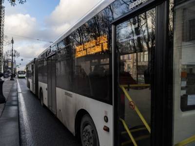 На Ленинском проспекте в Петербурге автобус врезался в столб, есть пострадавшие (видео)