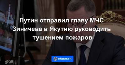 Путин отправил главу МЧС Зиничева в Якутию руководить тушением пожаров