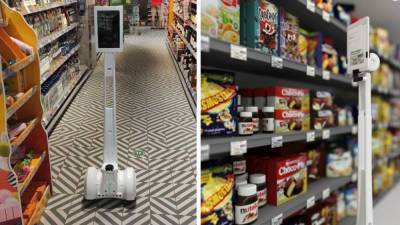 Робот начал работать в супермаркете, он будет следить за ценниками и товарами на полках