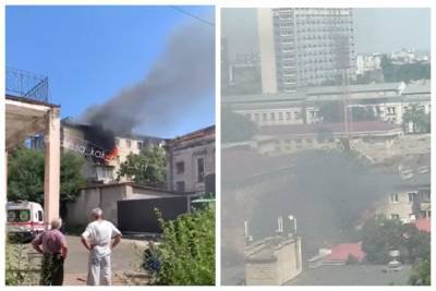 Огонь охватил многоэтажку, черный дым виден издалека: видео ЧП из курортной части Одессы