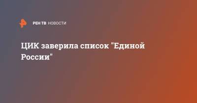 Андрей Турчак - ЦИК заверила список "Единой России" - ren.tv - Россия