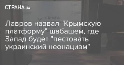 Лавров назвал "Крымскую платформу" шабашем, где Запад будет "пестовать украинский неонацизм"