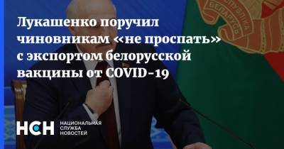 Лукашенко поручил чиновникам «не проспать» c экспортом белорусской вакцины от COVID-19