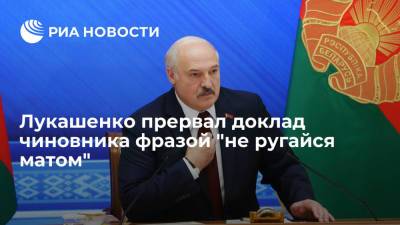 Президент Белоруссии Лукашенко прервал доклад о вакцине от коронавируса просьбой "не ругаться матом"