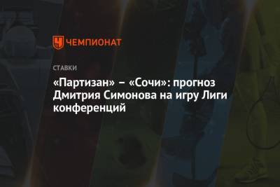 «Партизан» – «Сочи»: прогноз Дмитрия Симонова на игру Лиги конференций
