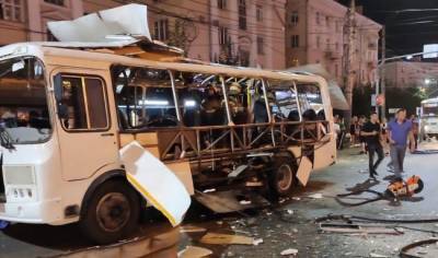 Видеорегистратор снял момент взрыва автобуса в Воронеже
