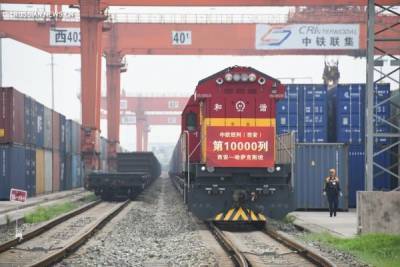 10-тысячный грузовой поезд сообщением Китай-Европа отправился из Сианя