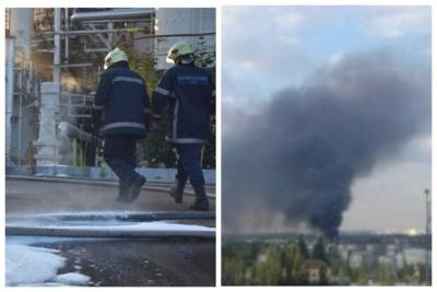 Пожар разбушевался на одесском НПЗ: спасатели показали кадры последствий ЧП
