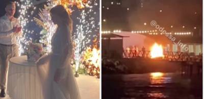 Свадьба в Одессе обернулась пожаром: зрелищное видео