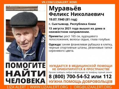 В Сыктывкаре пропал 81-летний пенсионер