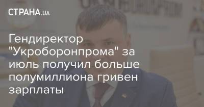 Гендиректор "Укроборонпрома" за июль получил больше полумиллиона гривен зарплаты