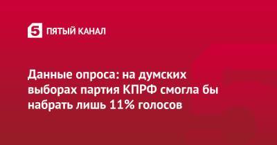 Данные опроса: на думских выборах партия КПРФ смогла бы набрать лишь 11% голосов - 5-tv.ru - Россия