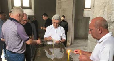 Серж Саргсян посетил монастырский комплекс Амарас в Нагорном Карабахе