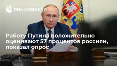 ФОМ: работу президента России Путина положительно оценивают 57 процентов россиян