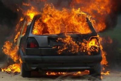В Приморье пожарные потушили горящий на дороге автомобиль