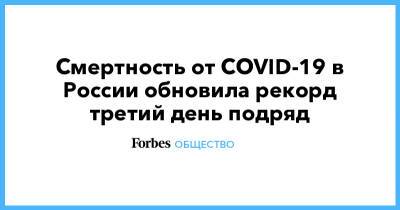 Смертность от COVID-19 в России обновила рекорд третий день подряд