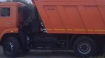 Строительный мусор из КамАЗа свалили на обочину у Засечного
