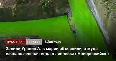 Залили Уранин А: в мэрии объяснили, откуда взялась зеленая вода в ливневках Новороссийска
