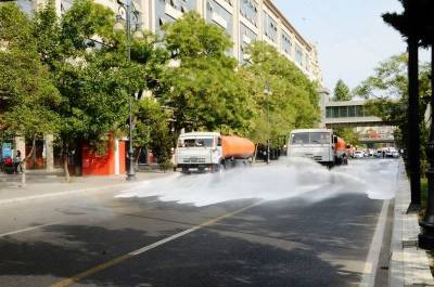 Натаван Эфендиева - В Баку сегодня продезинфицировали 550 улиц (ФОТО) - trend.az