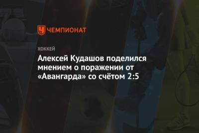 Алексей Кудашов поделился мнением о поражении от «Авангарда» со счётом 2:5
