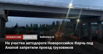На участке автодороги Новороссийск-Керчь под Анапой запретили проезд грузовиков