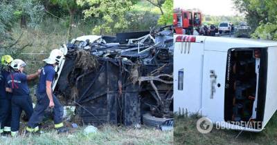 В Венгрии перевернулся пассажирский автобус: 8 погибших и десятки пострадавших. Фото