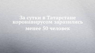 За сутки в Татарстане коронавирусом заразились менее 50 человек