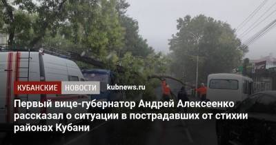 Первый вице-губернатор Андрей Алексеенко рассказал о ситуации в пострадавших от стихии районах Кубани