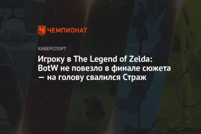 Игроку в The Legend of Zelda: BotW не повезло в финале сюжета — на голову свалился Страж