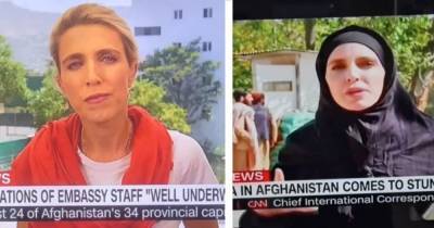 Журналистка CNN надела хиджаб и вела трансляцию на фоне талибов, кричащих "смерть Америке" (видео)