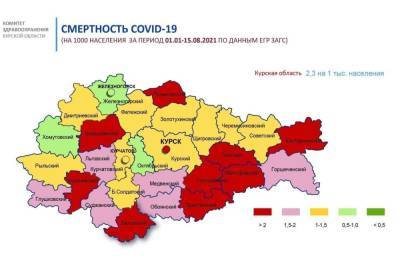 В Курской области 9 районов отличились самой высокой смертностью от коронавируса