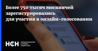 Более 750 тысяч москвичей зарегистрировались для участия в онлайн-голосовании