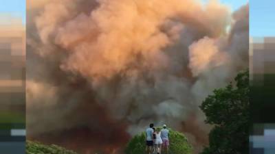 Сильный пожар на юго-востоке Франции