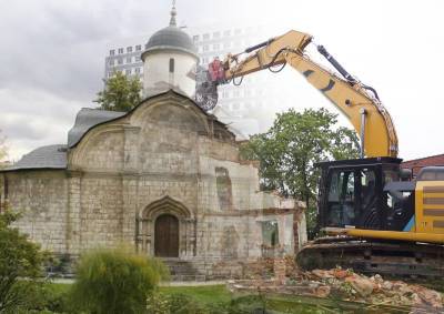В Москве во второй раз остановили снос церкви Святого Трифона