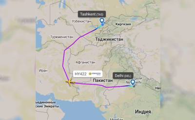Uzbekistan Airways начала облетать Афганистан. В результате длительность полетов в Индию выросла примерно на полтора часа