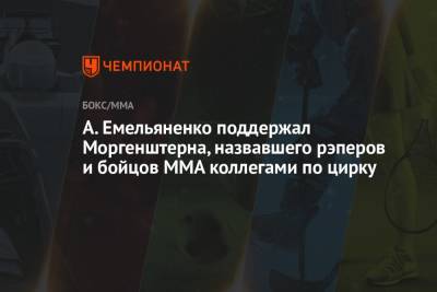 А. Емельяненко поддержал Моргенштерна, назвавшего рэперов и бойцов ММА коллегами по цирку