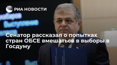 Сенатор Джабаров: в Совфеде фиксируют попытки стран ОБСЕ вмешаться в парламентские выборы в России