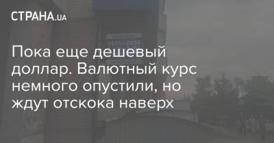 Пока еще дешевый доллар. Валютный курс немного опустили, но ждут отскока наверх